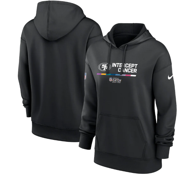 Women's San Francisco 49ers 2022 Black NFL Crucial Catch Therma Performance Pullover Hoodie(Run Small)